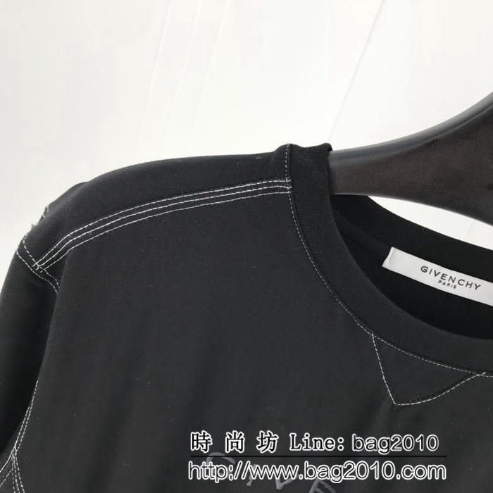 GVC紀梵希 19早春新款 暗紋爆裂做舊印花 短袖T-shirt 男女同款 ydi1763